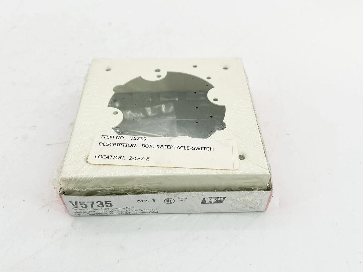 New Lot of 3 WireMold V5735 Distribution Box 1-3/8" Ivory