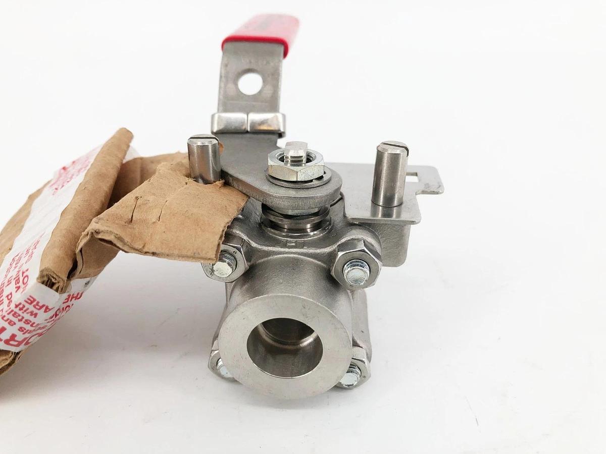 New Flowserve 3/8-596666TTSW-V77-R21 Stainless Steel Ball Valve 1000psi - No Box