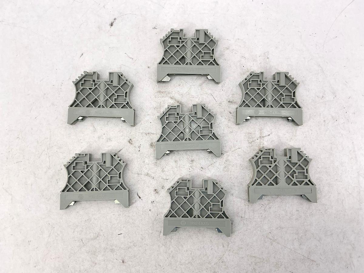 Lot of 7 New Allen Bradley 1492-EAJ35 Ser A End Anchors Gray