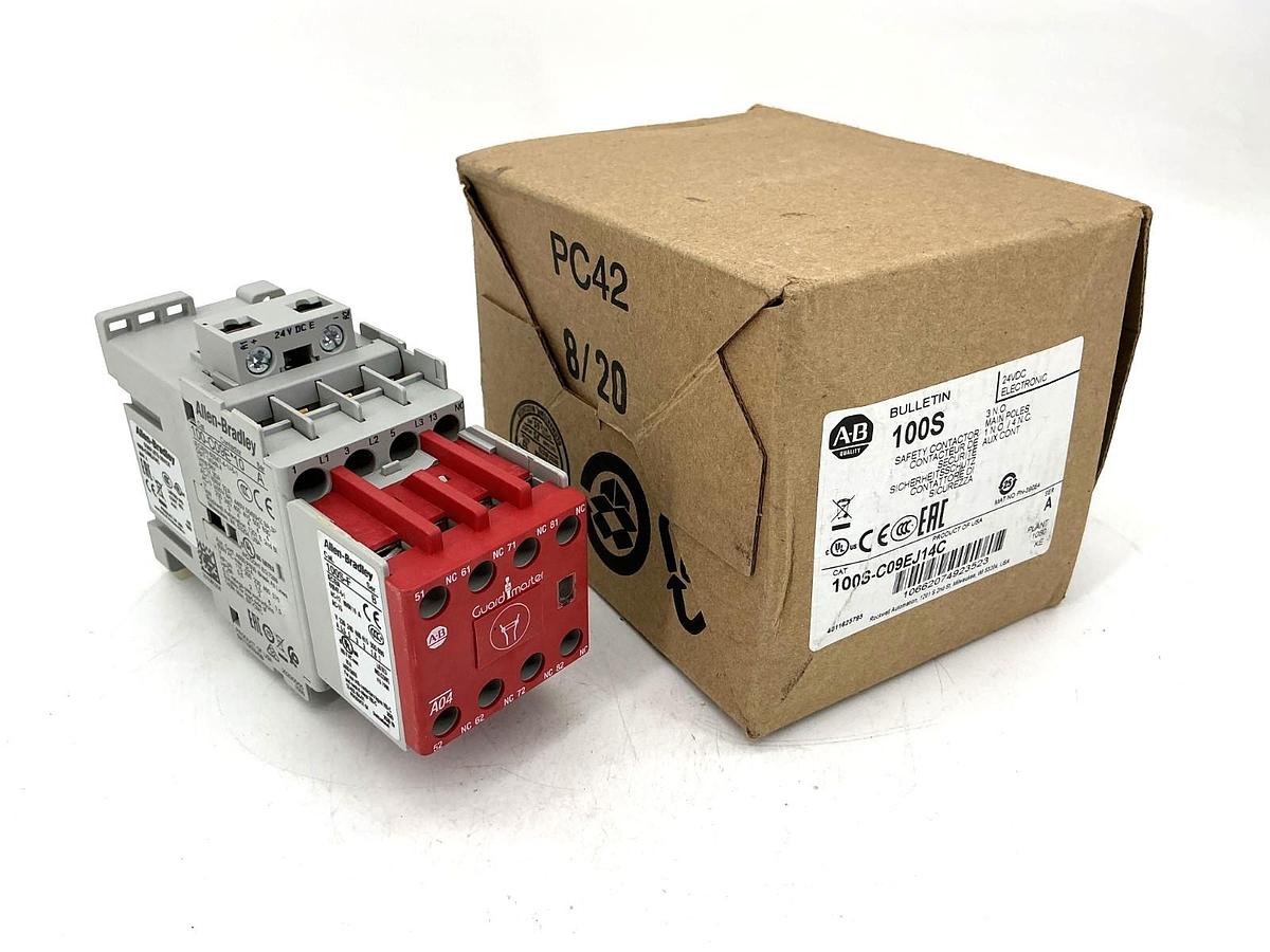 New Allen Bradley 100S-C09EJ14C Ser A Safety Contactor 1NOC/4NCC 9A Coil 24VDC