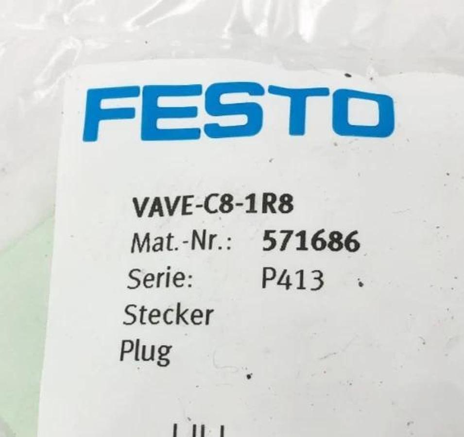 Lot of 2 New Festo VAVE-C8-1R8 Solenoid Valve Adapter 571686 P413