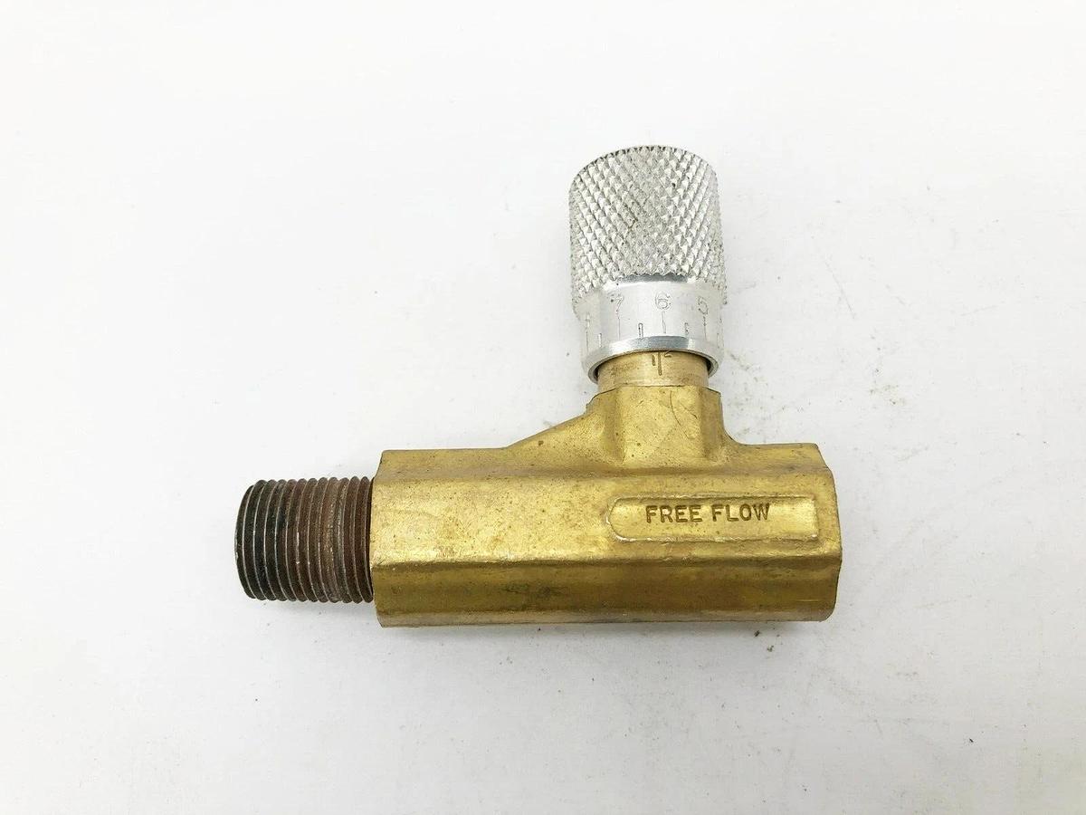 Used Parker 003371002 Flow Control Valve 3/8" NPT 250psi Brass