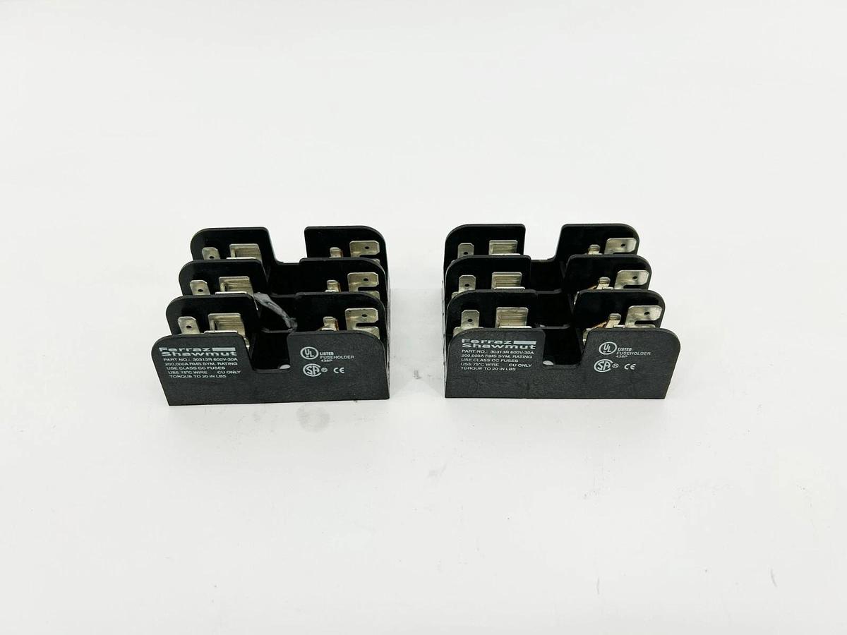 Lot of 2 New Ferraz Shawmut 30313R Fuse Holders, 3P, 600V, 30A