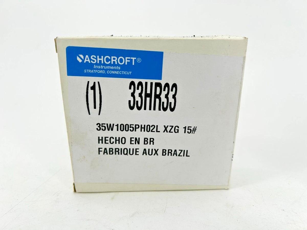 New Ashcroft 33HR33 Pressure Gauge 0-15 PSI 3.5" Dial 1/4" Lower