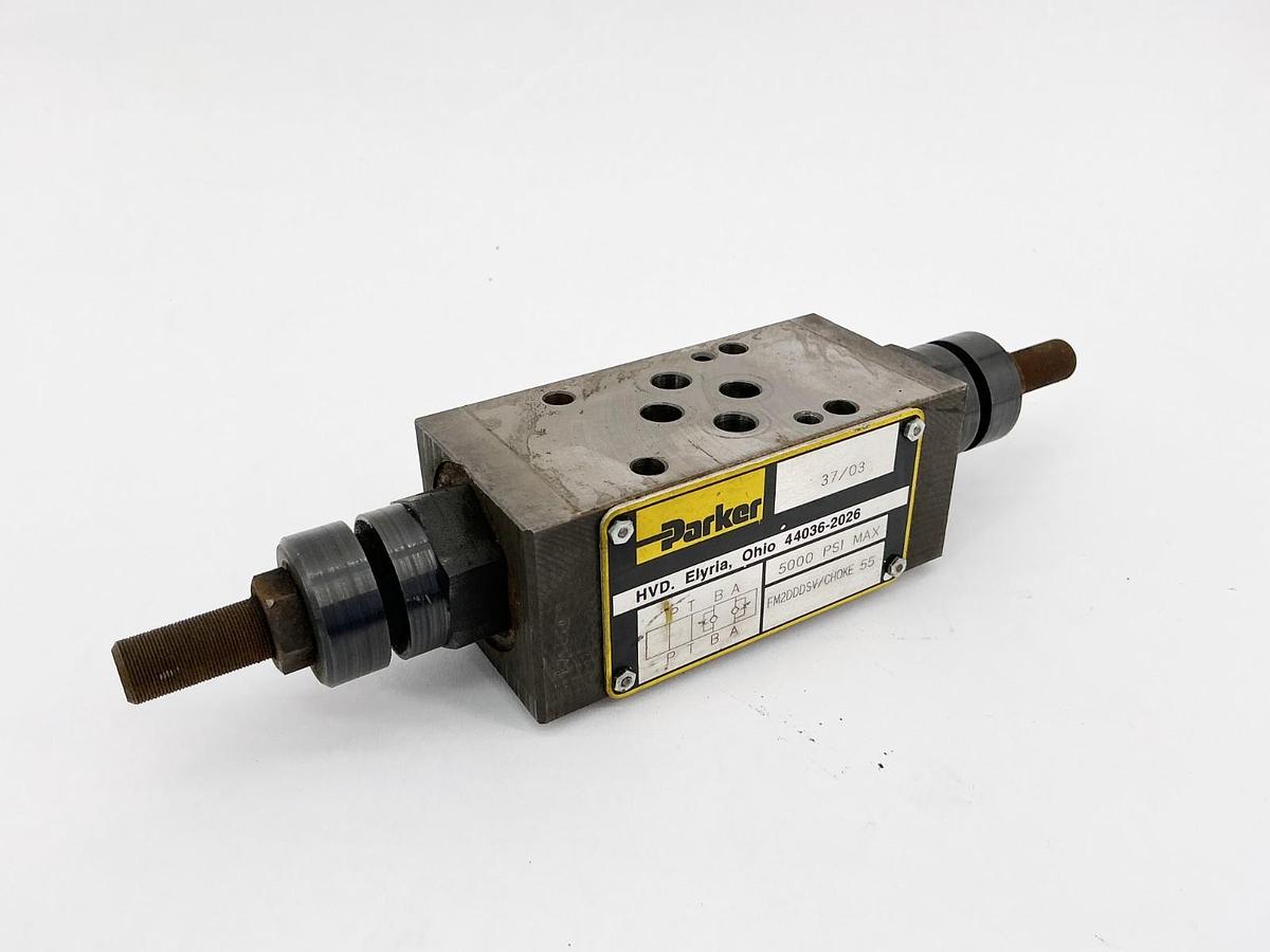Used Parker FM2DDDSV/CHOKE 55 Flow Control Valve 5000PSI