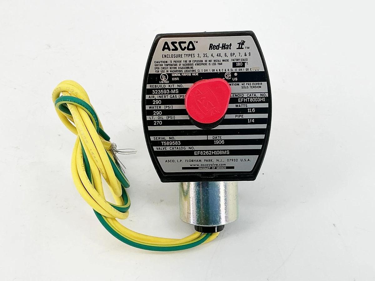 New Asco EF8262H108MS 24VDC Solenoid Valve 290PSI 1/4" Pipe 11.6W