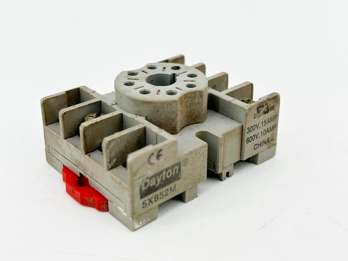 Used Lot of 3 Dayton 5X852M Relay Socket 300-600V 10-15A