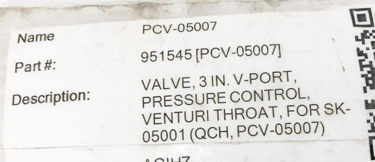 New 951545 3" V-Port Pressure Control Venturi Throat Kit For SK-05001 PCV-05007