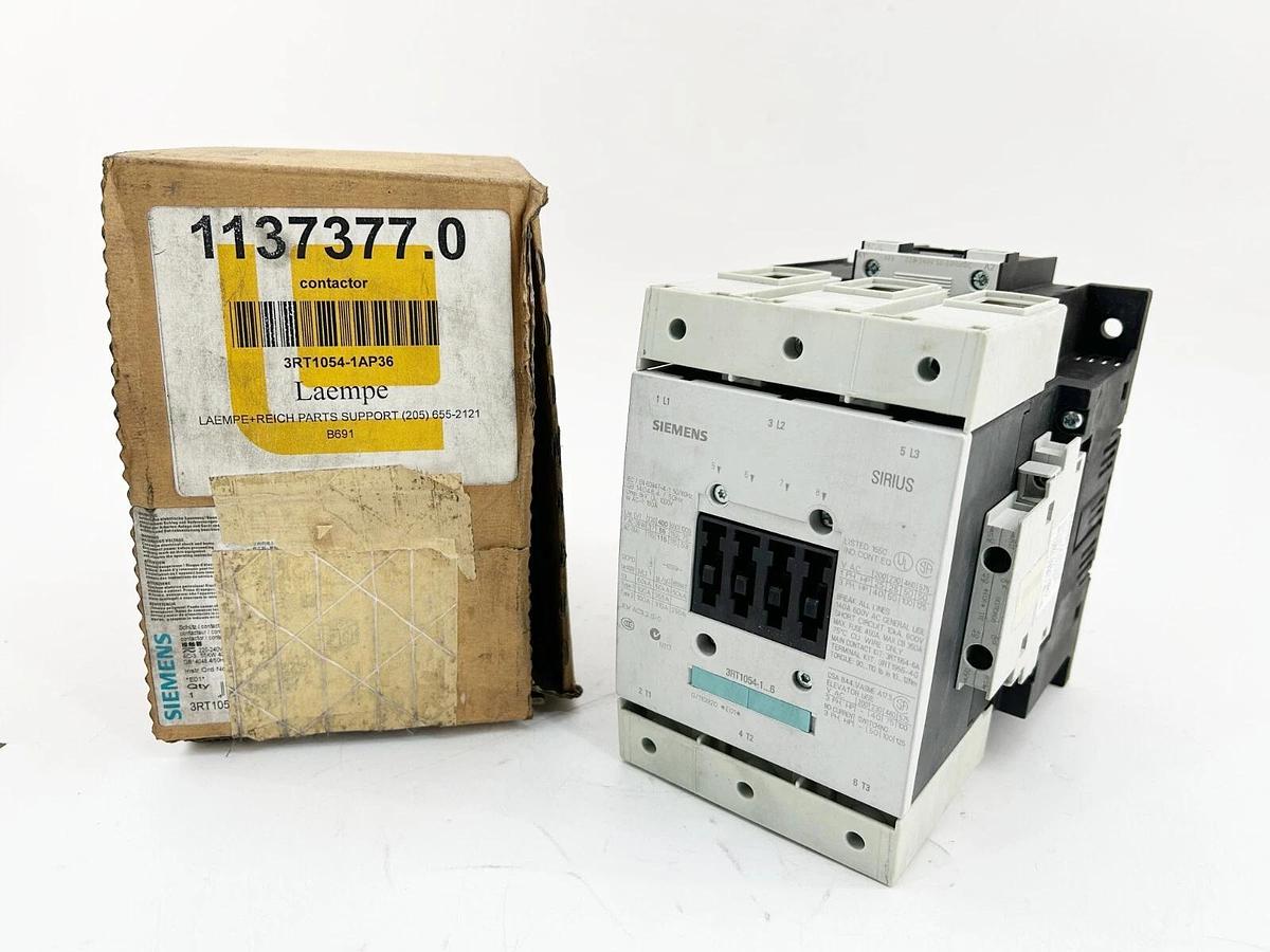 New Siemens 3RT1054-1AP36 Power Contactor 115A 3P 240V 50/60Hz 2NO+2NC