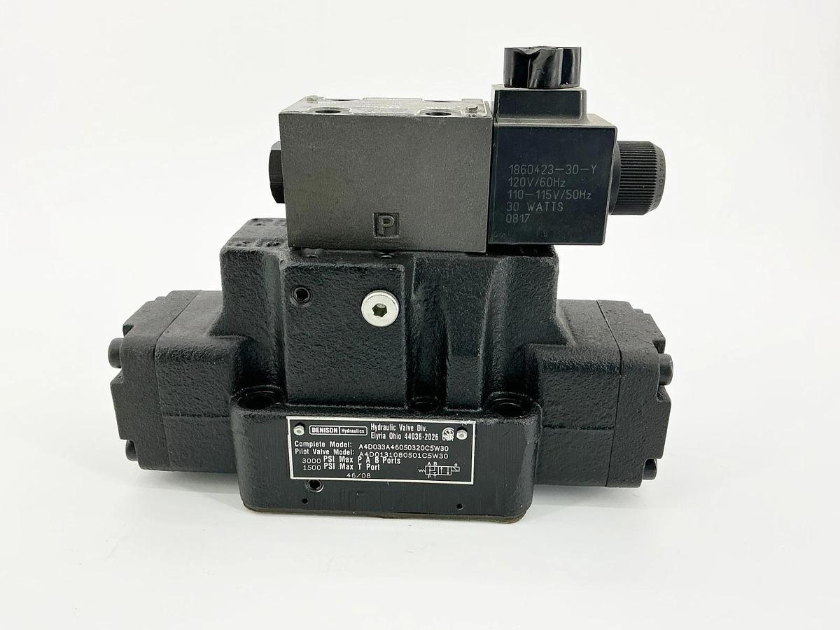 New Denison A4D033A46050320C5W30 Hydraulic Valve 110/120V 3000PSI - No Box