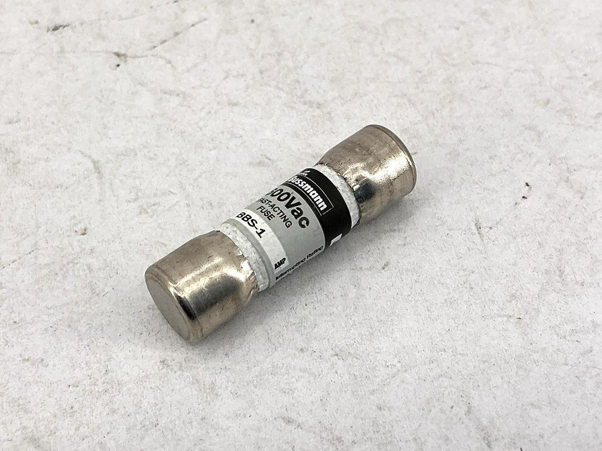 Lot of 3 New Bussmann BBS-1 600Vac Fast-Acting Fuse 1A 600V
