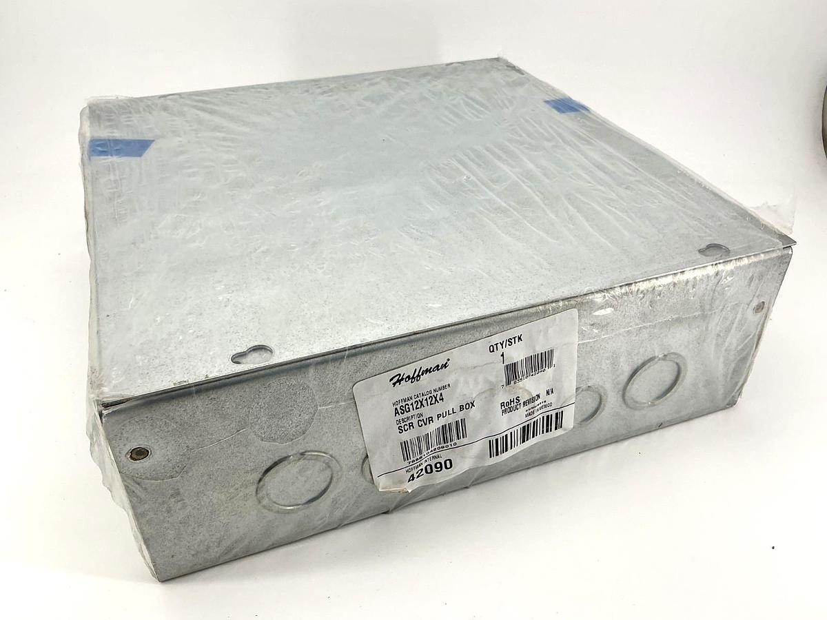 New Hoffman ASG12X12X4 Screw Cover Pull Box Enclosure 12"X12"X4" 42090