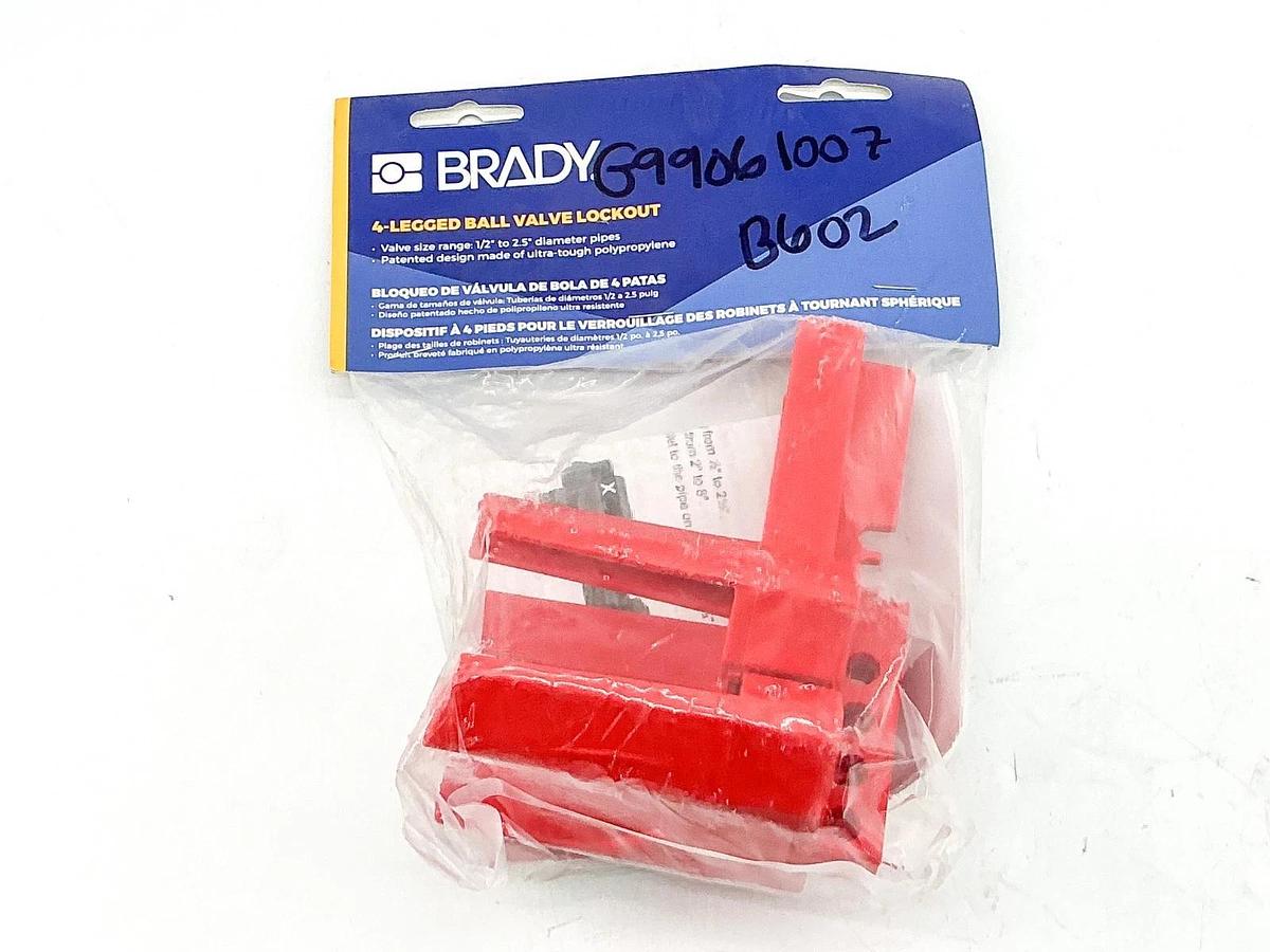 New Brady BS07A-RD 4 Legged Ball Valve Lockout 1/2-2.5" Pipes