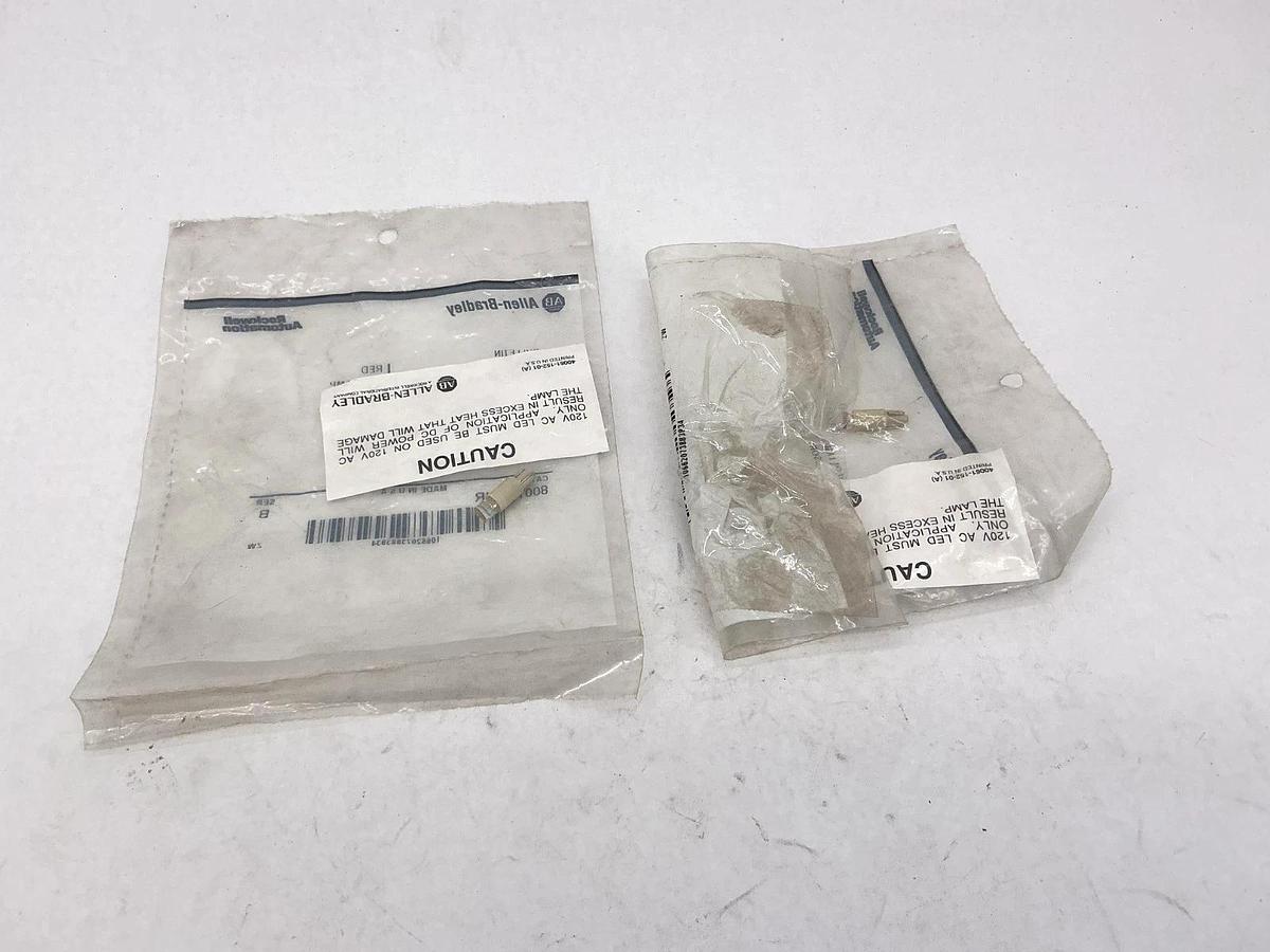 Lot of 2 New Allen Bradley 800T-N64R Ser B Red LED Lamp 120V Wedge Base