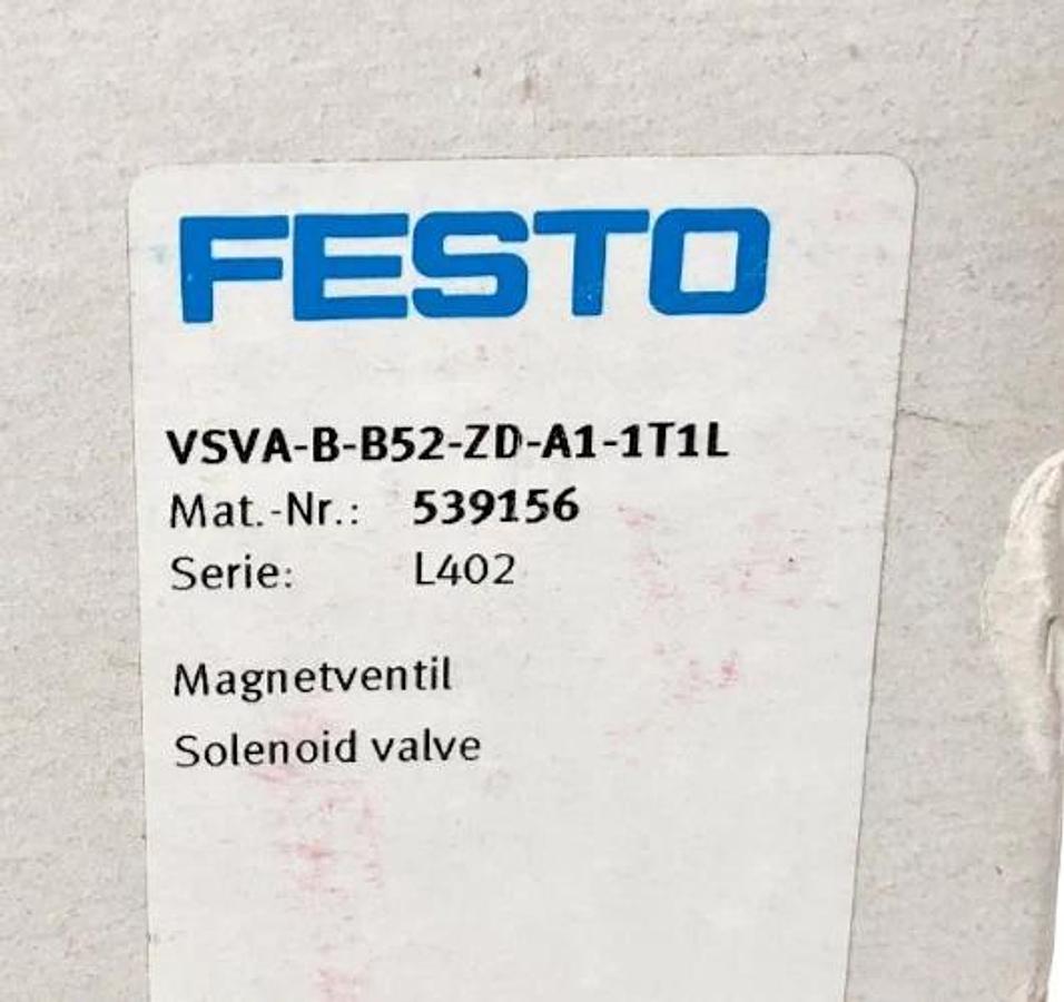 New Festo VSVA-B-B52-ZD-A1-1T1L Solenoid Valve 539156 145psi 24VDC