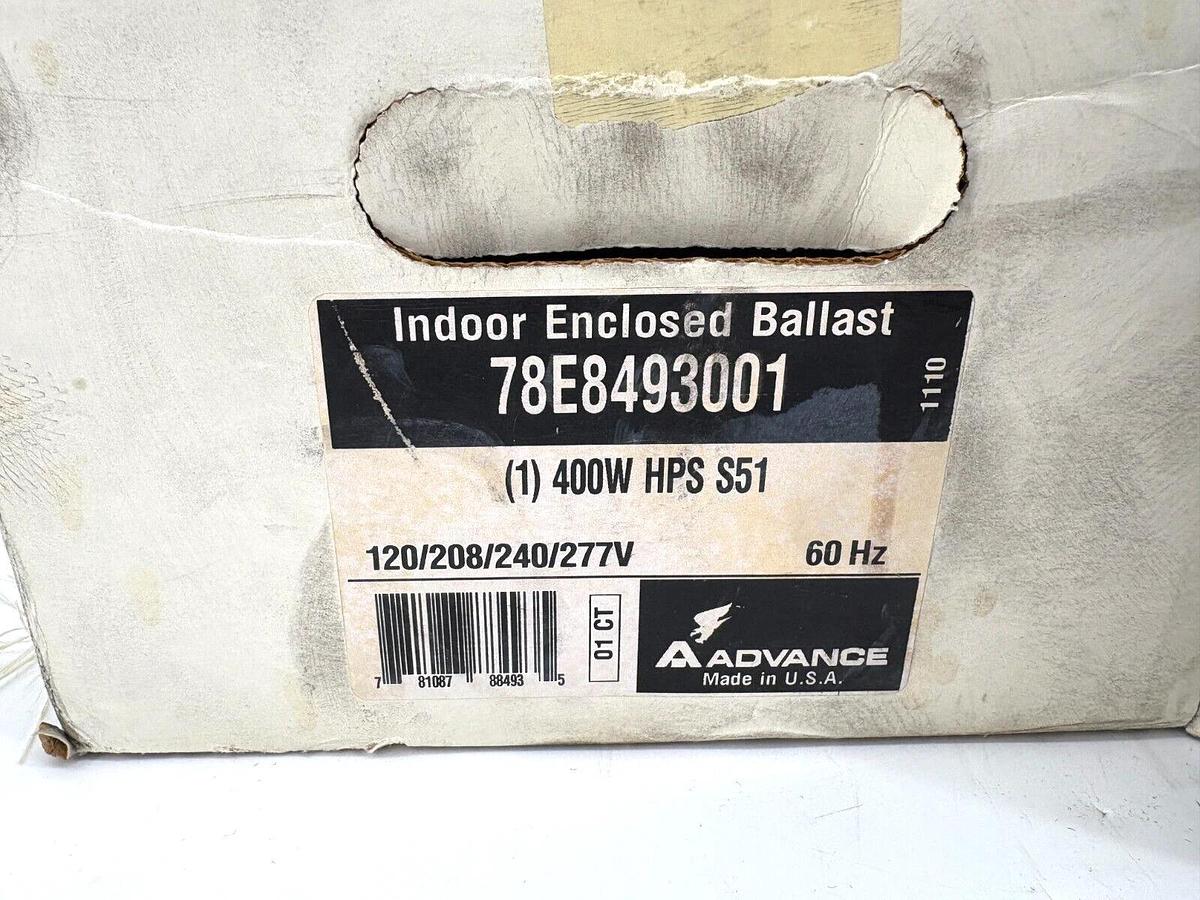 New Advance 78E8493001 Indoor Enclosed Ballast 400W HPS S51 120/208/240/277V