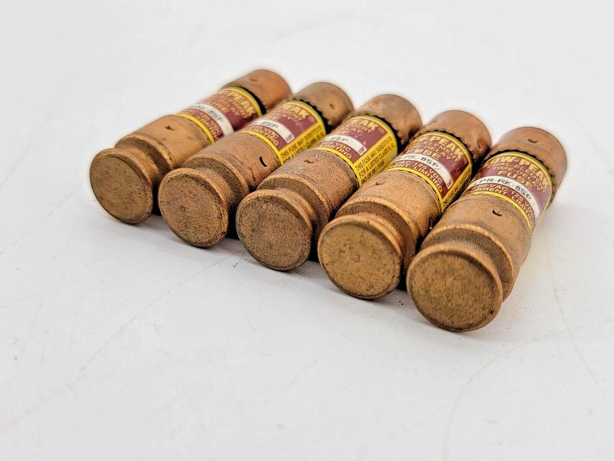 Lot of 5 New Bussmann LPN-RK-8SP Low Peak Fuses 8A