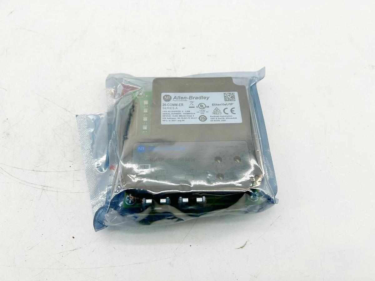 New Allen Bradley 20-COMM-ER Series A EtherNet/ IP Adapter Dual-Port SMC/ Powerf