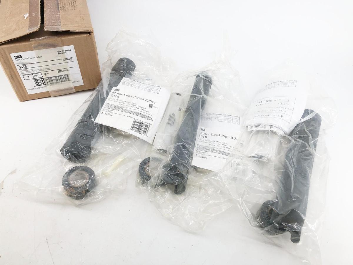 New 3M 5318 Motor Lead Pigtail Splice Kit 5-8kV Non-Shielded 1/0 to 2 AWG