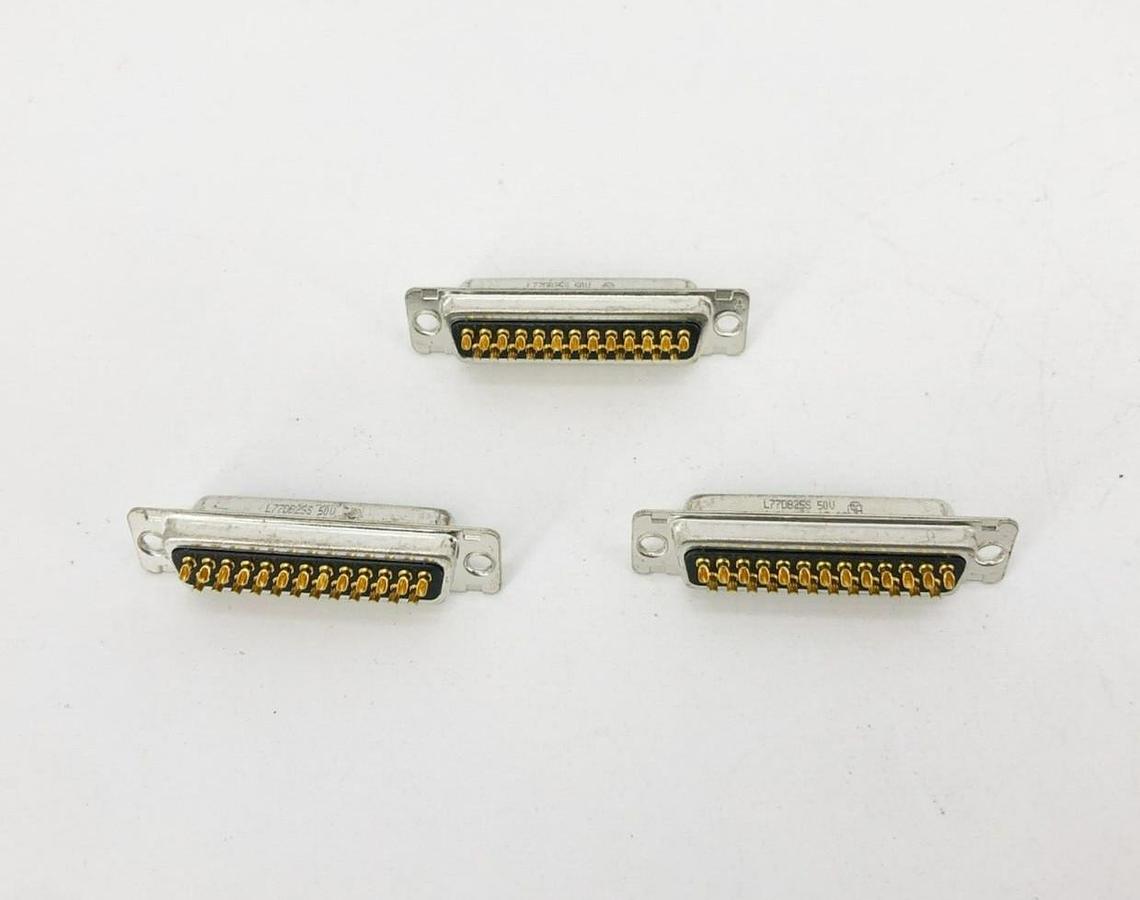 Lot of 3 New Amphenol L77DB25S Sub Connectors 25 Position
