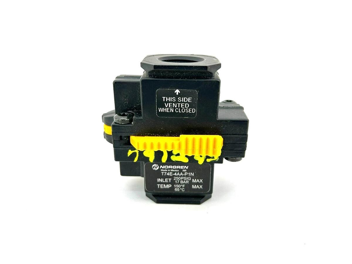New Norgren T74E-4AA-P1N Pneumatic Lockout Valve, 1/2"