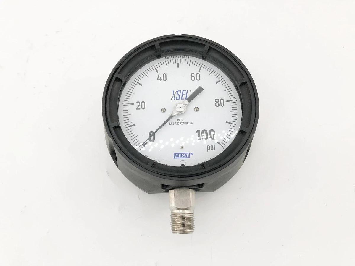 New Wika 9834015 Glycerin Gauge 100 PSI 1/2" NPT 233.34 4.5" - No Box