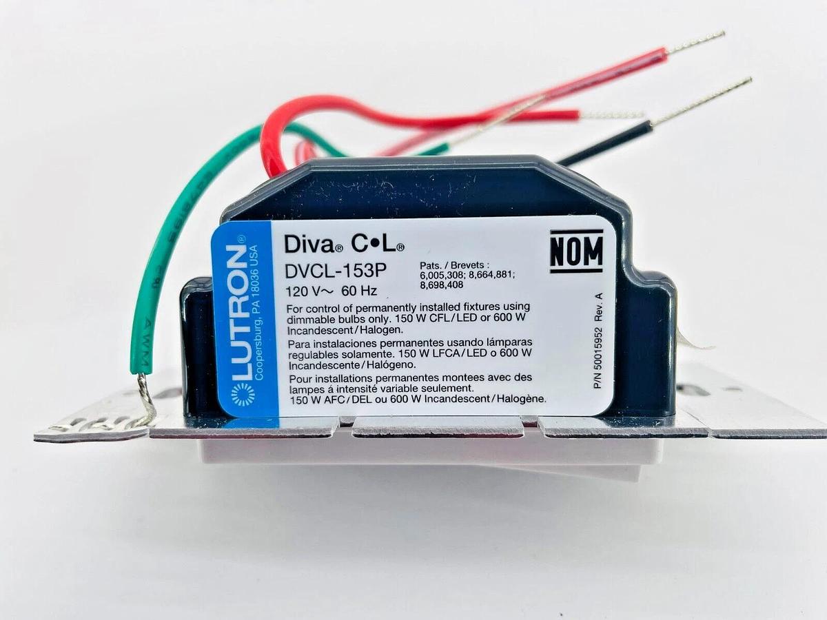 New Lutron DVCL-153P-WH Dimmer Wall Switch 150W 1P 3 Way White