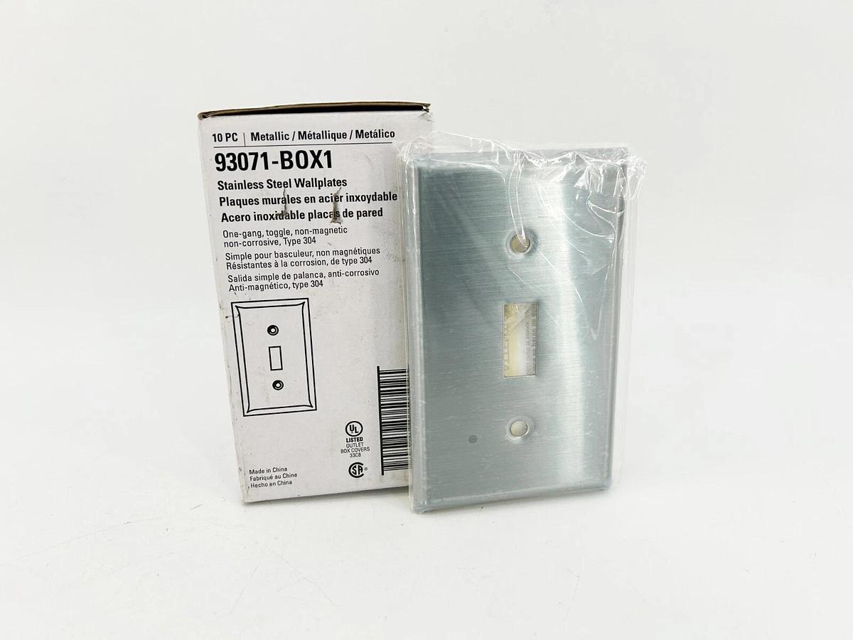 New Eaton 93071-BOX1 Stainless Steel Wallplates Box of 10