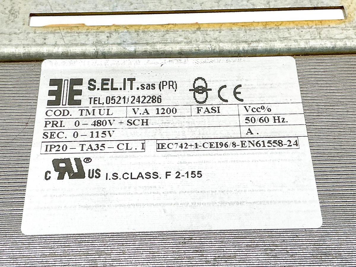 New Schweitzer S.EL.IT TMUL Transformer 1200VA 480V PRI 115V Sec 1PH - No Box