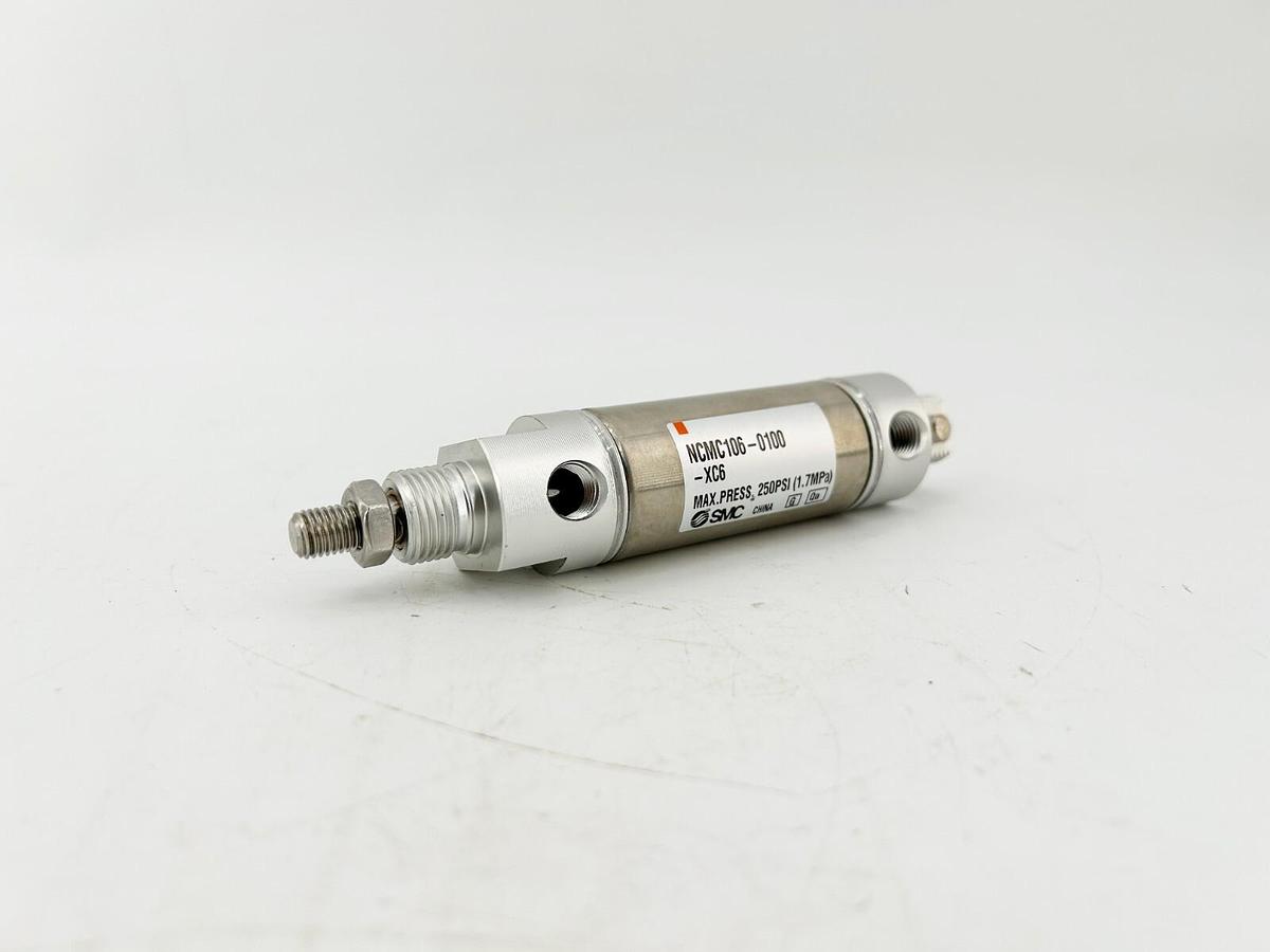 New SMC NCMC106-0100-XC6 Pneumatic Cylinder 250PSI