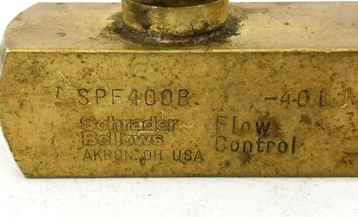 Used Parker SPF400B Flow Control Valve 1/4-18 NPTF 2000psi Brass