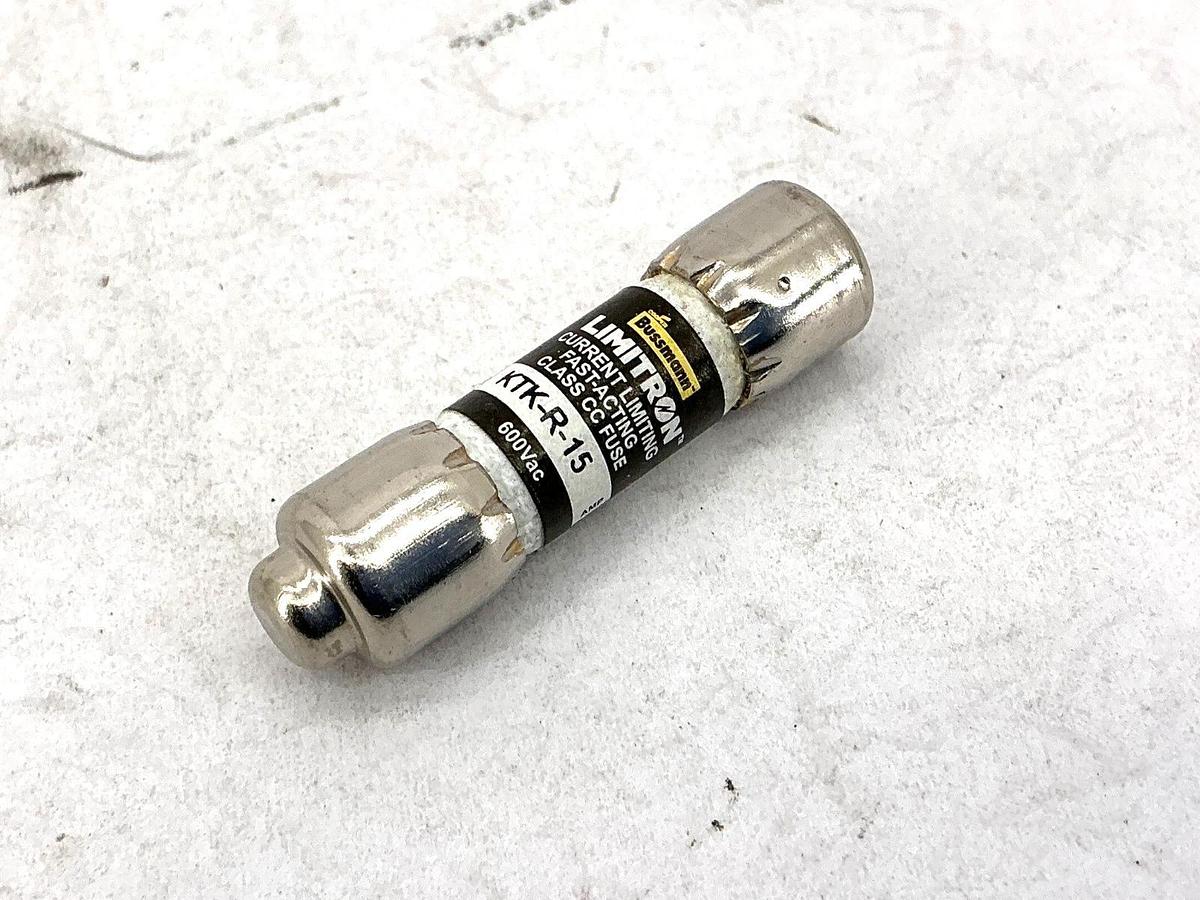 Lot of 3 New Bussmann KTK-R-15 Limitron Current-Limiting Class CC Fuse 15A 600V