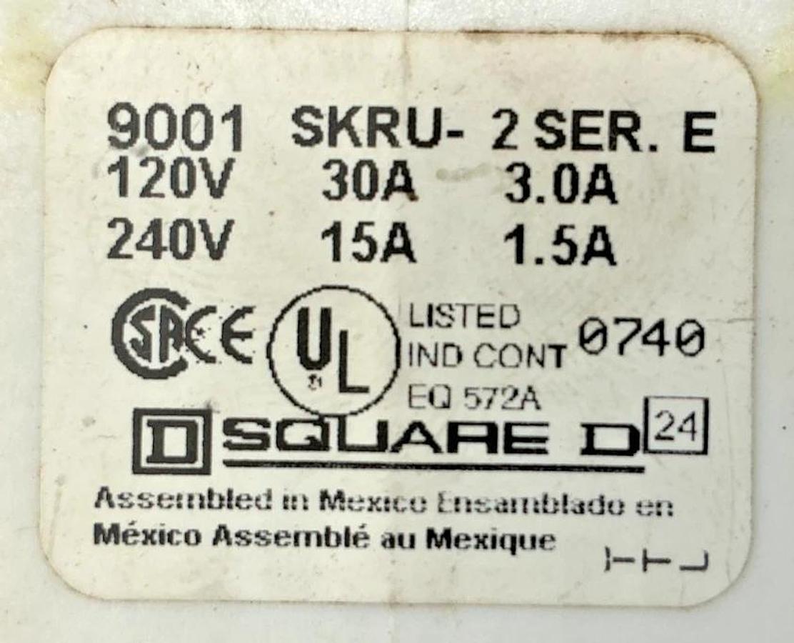 Used Square D 9001SKRU-2 2-Speed Operator Pushbutton Up & Down 15/30A 120/240VDC