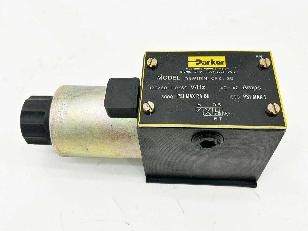 New Parker D3W11ENYCFZ-30 Solenoid Valve 5000PSI 42A 110/120V 50/60Hz