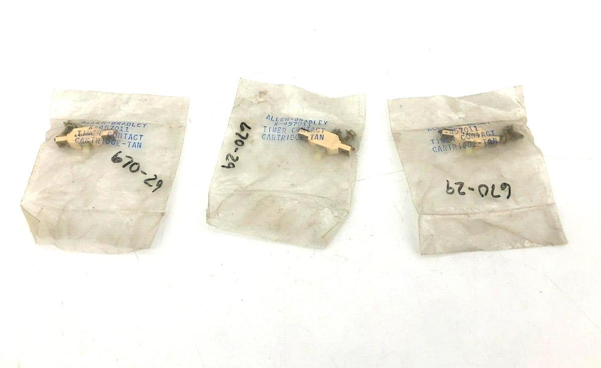Lot of 3 New AB Allen-Bradley X-457011 Timer Contact Cartridges