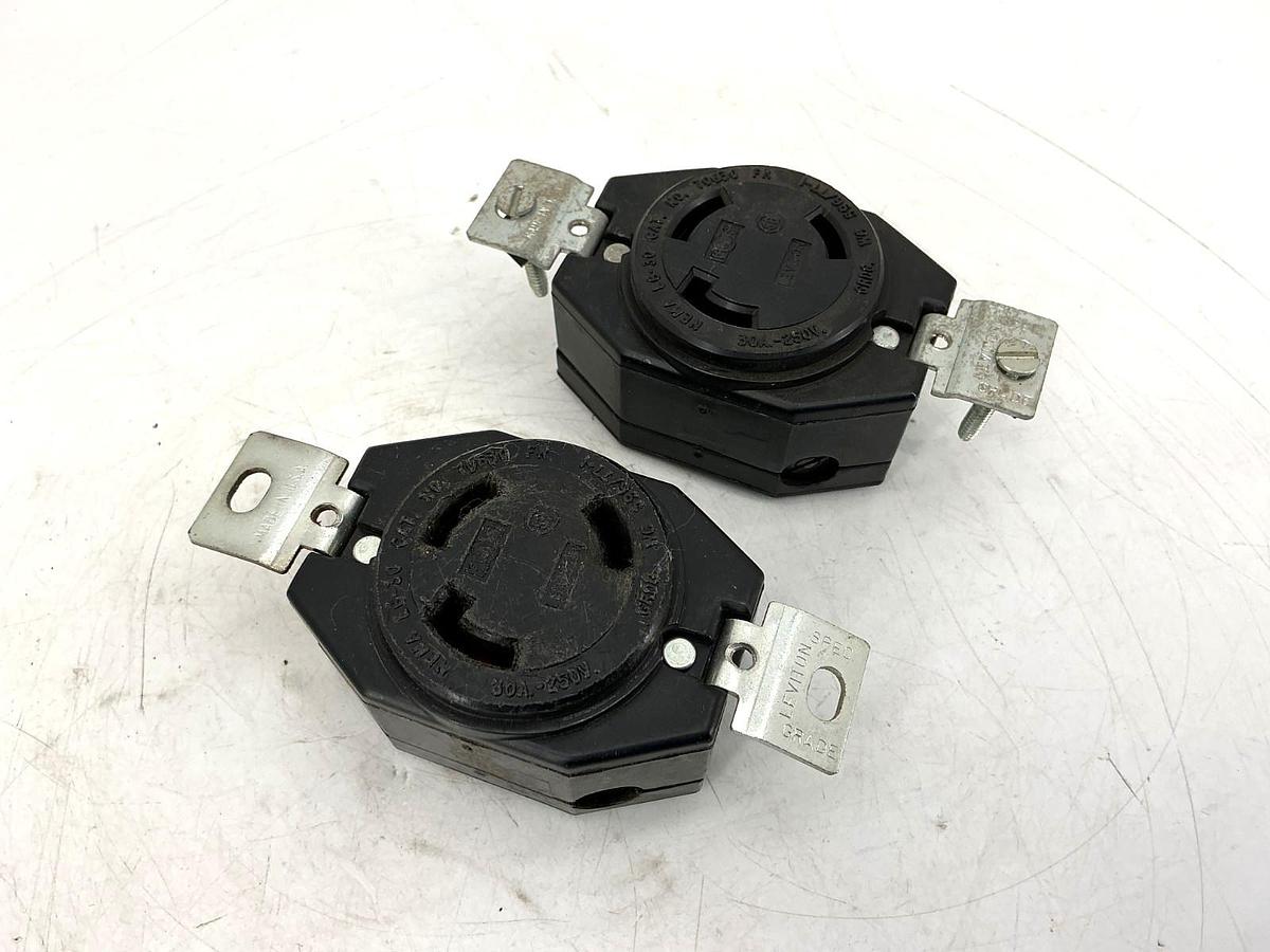 Used Lot of 2 Leviton 70630-FR Locking Receptacle Nema L6-30 30A 250V 70630FR