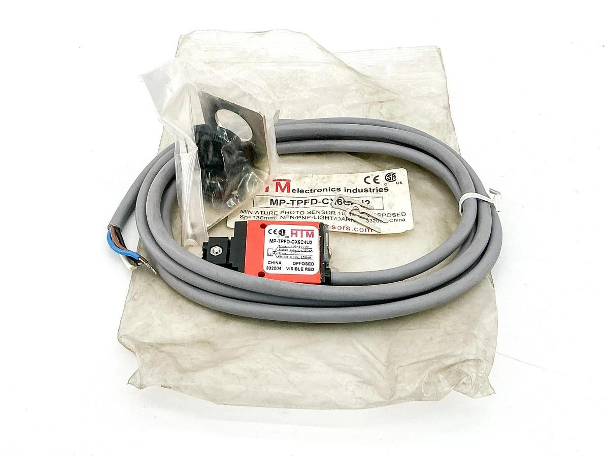 New HTM MP-TPFD-CX6C4U2 Photoelectric Sensor 10-30VDC 150mA W/ Mounting Bracket