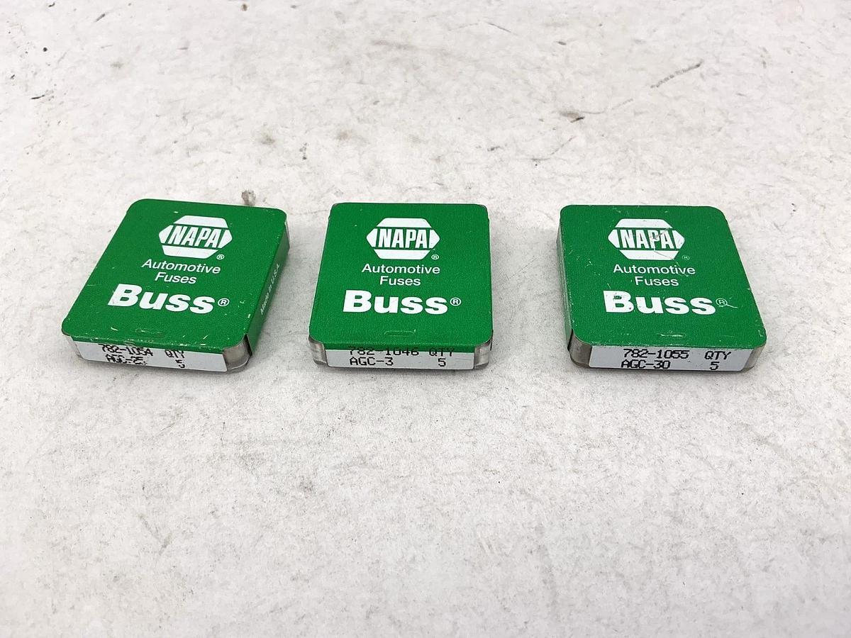 Lot of 11 Napa AGC Automotive Fuses AGC-3, AGC-25 & AGC-30