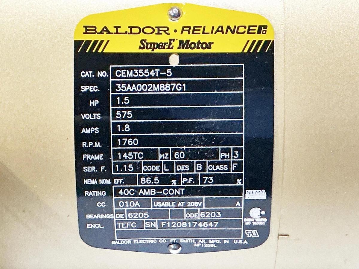 New Baldor CEM3554T-5 Electric Motor 1.5HP 575V 1760RPM 1.8A 3PH 35AA002M887G1
