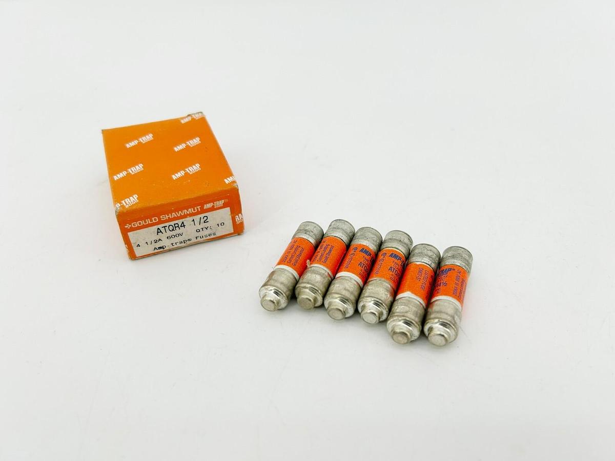 Lot of 6 New ATDR4 1/2 Fuses 4-1/2A 600VAC Class CC