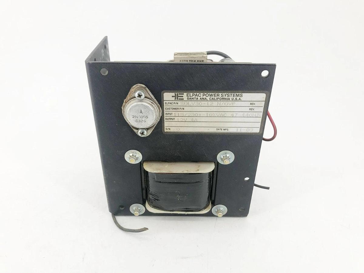 Used Elpac SOLV30-12 N/OVP Power Supply Input: 115/230VAC Output: 12V 4A