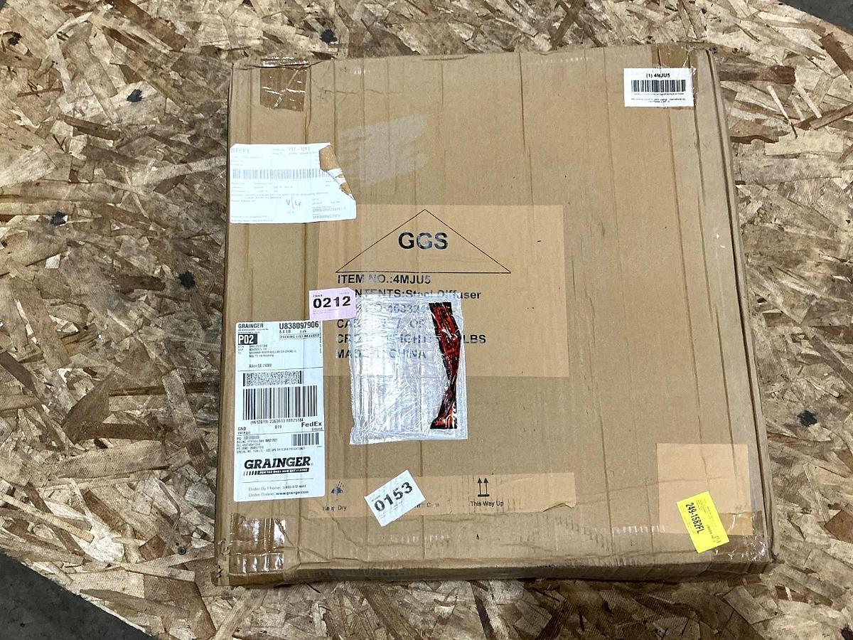 New Grainger 4MJU5 Steel Diffuser 23-3/4"x23-3/4"x12" Duct: 12" White