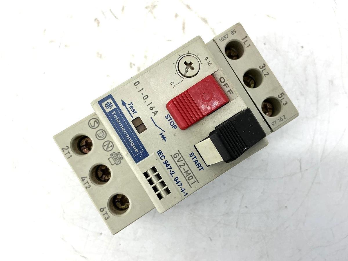 Used Lot of 2 Telemechanique GV2-M01 Motor Circuit Breaker 0.1-0.16A 690V 50/60HZ