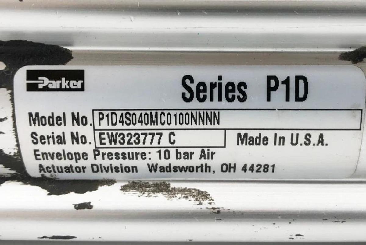 Used Parker P1D4S040MC0100NNNN Air Cylinder Aluminum Piston 10 bar