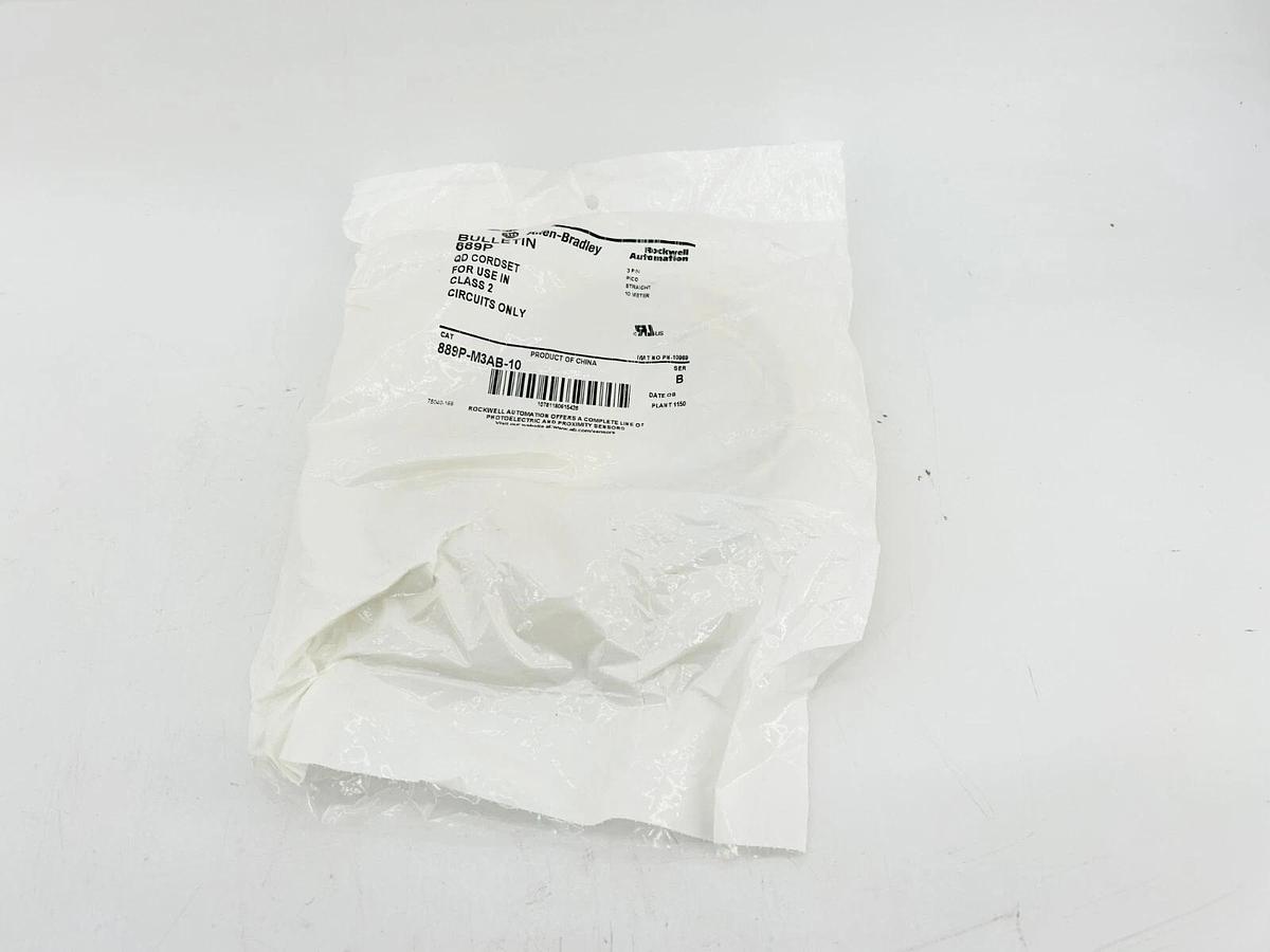 New AB Allen Bradley 889P-M3AB-10 Ser. B Pico Cable Straight 3 Pin 10m