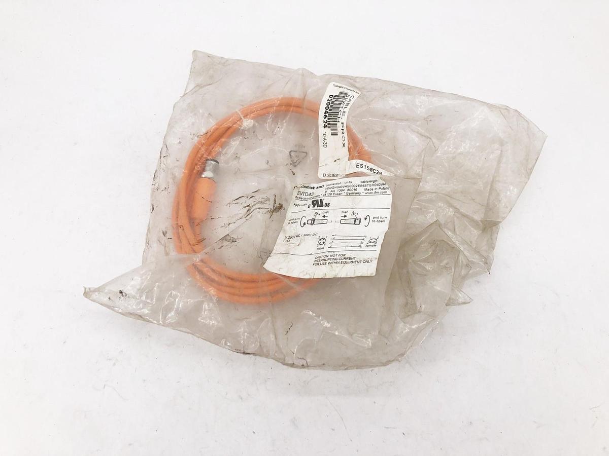 New IFM Efector EVT043 Connector Cable M12 M 4P To M12 F 5P