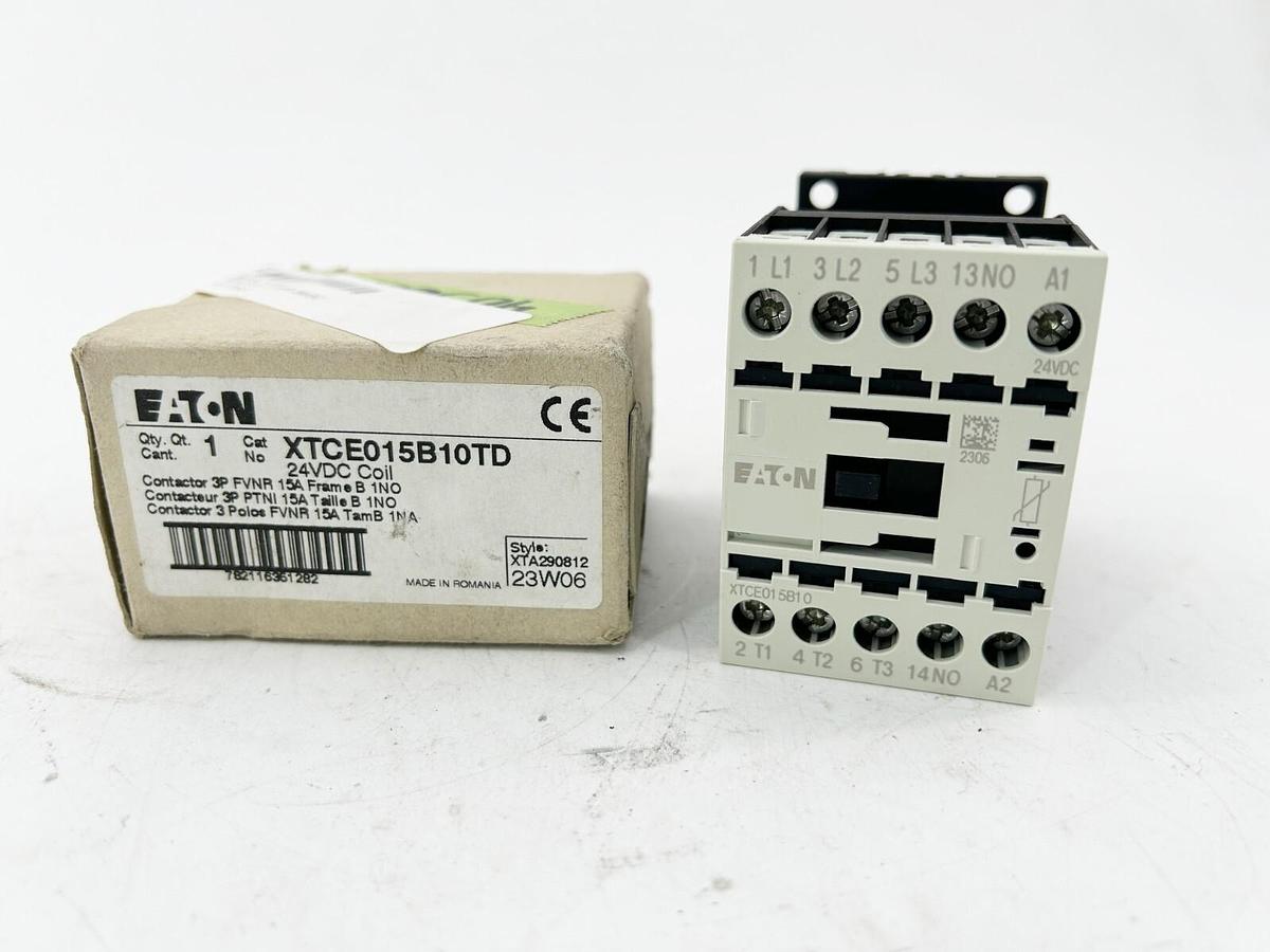 New Eaton XTCE015B10TD Contactor 3P 24VDC Coil 15A 10HP 2.2KW Frame B