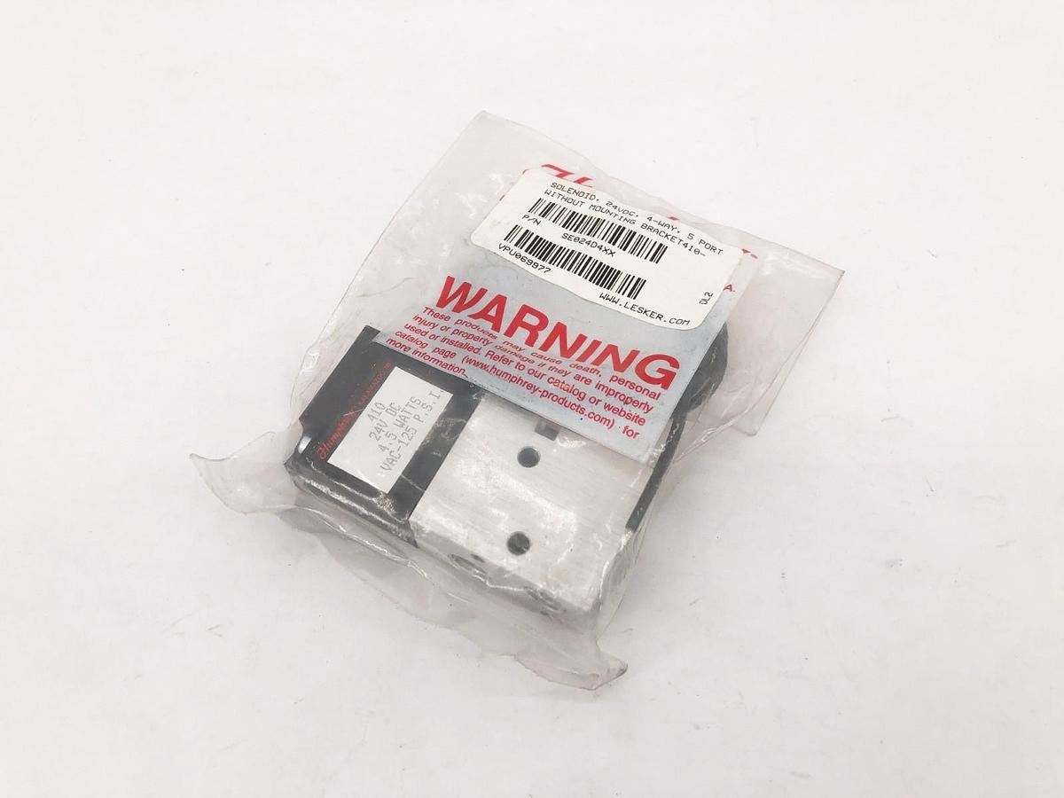 New Humphrey SE024D4XX Solenoid 24VDC 4-Way 5 Port Without Mounting Bracket