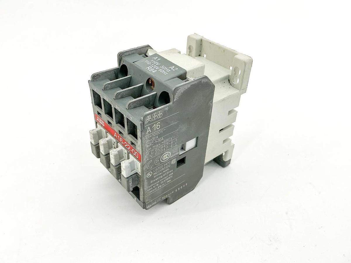 Used ABB A16-22-00-84 Contactor 110/120V Coil 4P