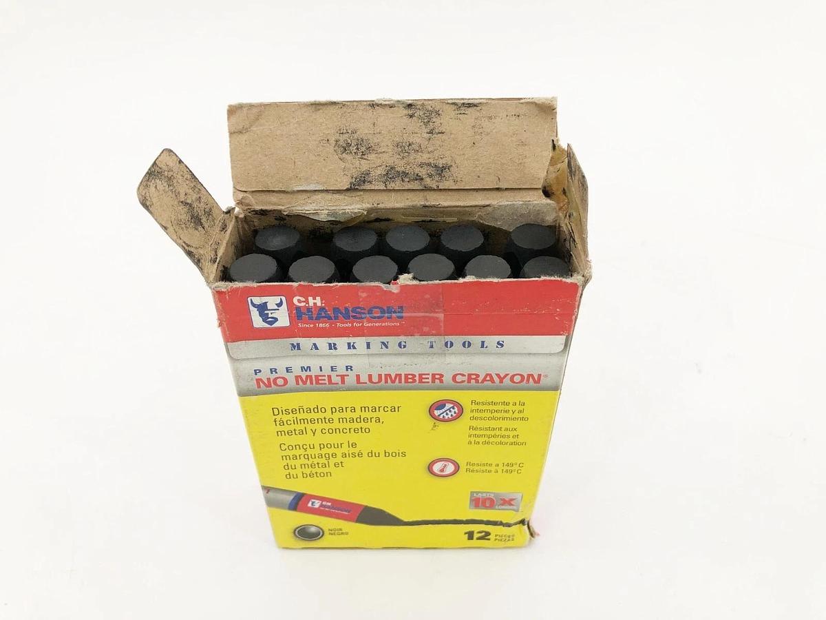 Lot of 23 New CH Hanson 10384 No-Melt Lumber Crayons Black